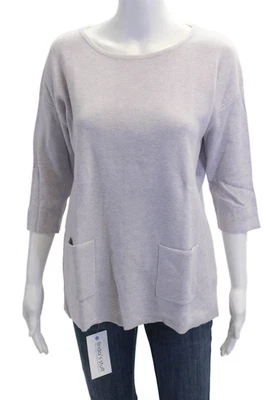 Lilla P Womens Cotton Long Sleeve Round Neck Top Purple Size M - Image 1 of 4