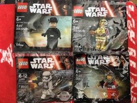 LEGO Star Wars Disney 4 Polybag Lot c3po First Order General Rebel A Wing Pilot