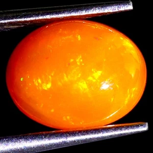 Oval Cab Natural AAA Hot Rainbow Orange Fire Opal 1.56ct 10x8mm Gemstone Rare - Picture 1 of 14