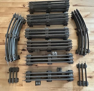 32 Stück Vintage 50er Lionel Modelleisenbahn Spur O 7 gebogen 23 gerade Gleise 2 kurz - Bild 1 von 17