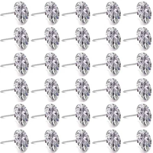 30 Pieces Rhinestone Crystal Buttons Diamond Crystal Upholstery Nails Tacks S... - Picture 1 of 7