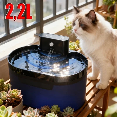 Kabelloser Katzenbrunnen 2,2L | Bewegungsensor | Wiederaufladbar | Indoor - Bild 1 von 4