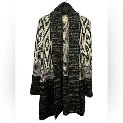 Suéter cárdigan estampado geométrico Lucky Brand para mujer talla XL grueso tejido bolsillos Foto 1 de 4