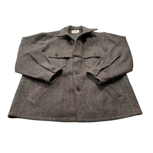 Bemidji Woolen Mills Mens Plaid Wool Blend Lined Jacket Size 46 Gray Red - Picture 1 of 10