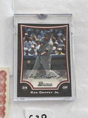 Tarjeta de bóveda original Griffey Jr 2009 Topps Bowman 1/1 reverso en blanco Foto 1 de 4