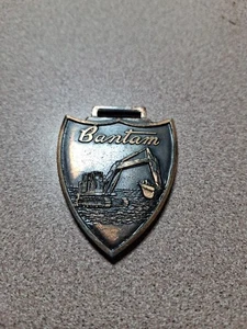 Shield Bantam Construction Equipment Backhoe Pocket Watch Fob Vintage - Picture 1 of 2