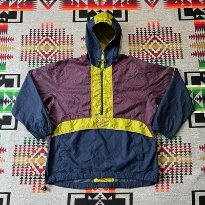 Pullover Swoosh C6 vintage Nike cortavientos para mujer grande negro con capucha Foto 1 de 4