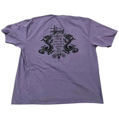 Stussy Double Dragon Pigment Dyed Tee Mens Size 2XL - Image 1 of 2