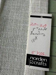 Banding, linen 18 thread per inch antique white 8 inch wide for stitching - Picture 1 of 2