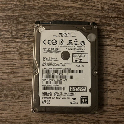 Hitachi Travelstar 5K750 HTS547564A9E384 640 GB,Internal,5400 RPM,2.5" (0J11562) - Image 1 of 2