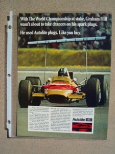 1968 FORD POWERED LOTUS ***ORIGINAL AD*** AUTOLITE - Imagen 1 de 1