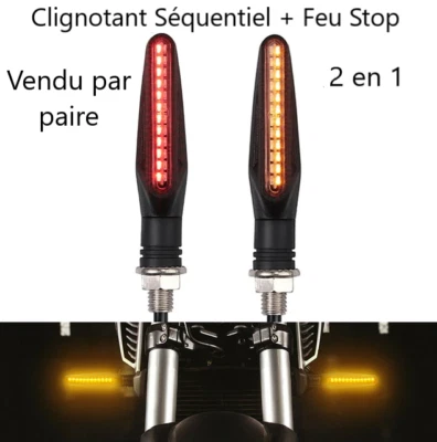 2 en 1 Clignotant séquentiel LED + Feu Yamaha Honda Suzuki Ducati Mash Indian - Photo 1/4
