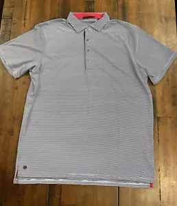 Greyson Shirt Mens XL Gray Navy Blue Striped Golf Preppy Polo NWOT WOLF - Picture 1 of 4