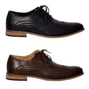 Herren Irwell Smart Brogue Hochzeit Abschlussball Arbeitsschuh schwarz, braun Schnürschuh - Bild 1 von 11