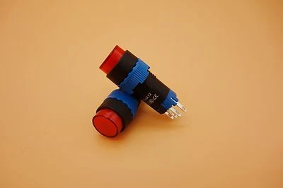 2PCS Cutout 12MM  110V Red LED ILLUMINATED Round Momentary PUSH BUTTON 5 PINS - Image 1 of 4