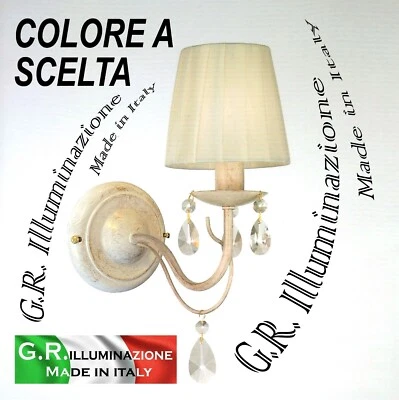 APPLIQUE IN FERRO BATTUTO 1 LUCE AVORIO ORO LAMPADA DA PARETE CLASSICA Regina - Immagine 1 di 4