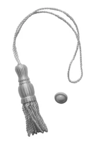 WHITE Hourglass SHADE TASSELS & Higbee Screw Buttons for Roller Window Shades - Picture 1 of 2