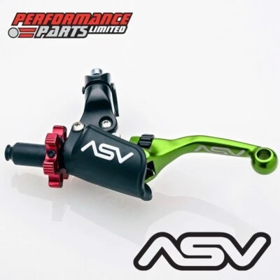 ASV F4 Green Short Clutch Lever with Pro Perch for Kawasaki KX100 2001 Foto 1 de 4