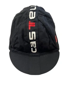 Castelli Cycling Biking Hat Cap Mens One Size Black Scorpion Logo - Picture 1 of 8