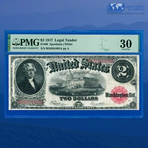 Fr.60 1917 $2 Two Dollars "BRACELET REVERSE" Legal Tender, PMG Fine 30 #64405 - Picture 1 of 3