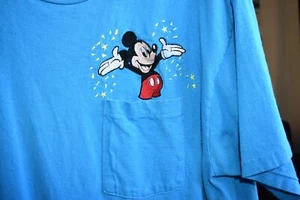 Camisa de bolsillo vintage Mickey Mouse para adulto XL azul yunque para hombre años 90. Respuesta rápida. - Imagen 1 de 4