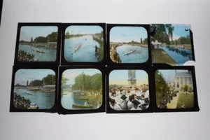 Oxford Rowing By Henry Taunt - 8 Tinted Glass Lantern Slides - Picture 1 of 1