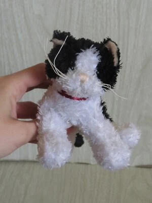 Ganz Soft Spot Sounds Black White Kitty Cat Meow Plush Stuffed Animal WORKS 4.5" - Image 1 of 4