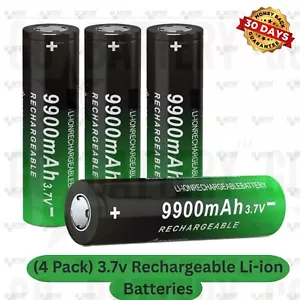 4PCS 6640mWh 3.7v Li-ion Rechargeable Batteries 1800mAh Flat Top Battery.. - Picture 1 of 5