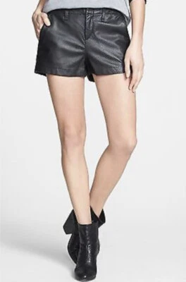 Pantalones Cortos Rag & Bone Portabello Cuero Perforado Negros Talla 27 Nuevos con Etiquetas Foto 1 de 4