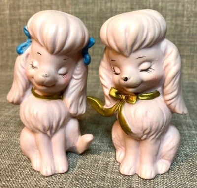 Figura de perro caniche rosa años 50 Antropomórfico Brinns lámina pegatina Japón conjunto 2 Foto 1 de 4