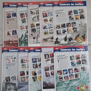 Celebrate The Century 1900-1990 10 Sheets Set US Stamps #5537-5549 AP2 - Picture 1 of 11