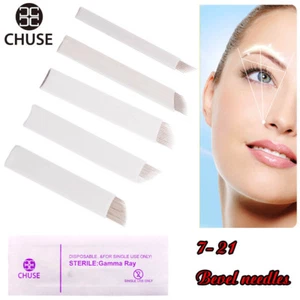 50pcs Microblading Needle Blade Eyebrow Tattoo Shading Curved Manual SPMU Makeup - Bild 1 von 18