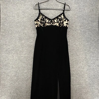 Vintage Blondie Nites Dress Size M Black Velvet Long Fairy Grunge 90s Whimsigoth - Image 1 of 4