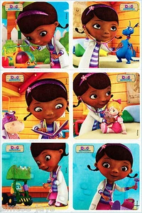 Pegatinas Doc McStuffins x 6 - Favores de fiesta - Doc suministros de fiesta de cumpleaños botín - Imagen 1 de 1