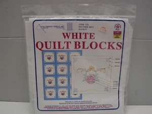 1 NEW PACKAGE OF 6 JACK DEMPSEY 18" BASKET WHITE QUILT BLOCKS #631 - Picture 1 of 6