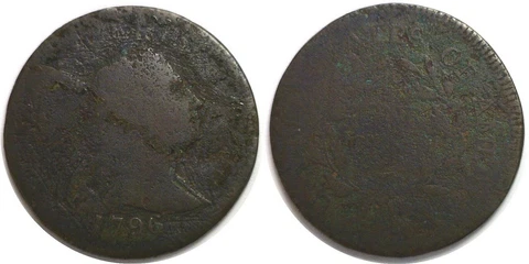 1796 1C Liberty Cap Large Cent Low Grade Filler Cover