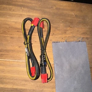 2 QTY PCI EXPRESS 8 PIN TO 2X 6+2 PIN PCIE POWER CABLE 33” - Picture 1 of 2