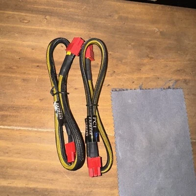 2 QTY PCI EXPRESS 8 PIN TO 2X 6+2 PIN PCIE POWER CABLE 33” - Image 1 of 2