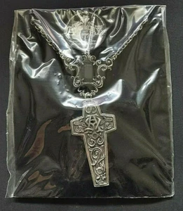 Infinity Cross Casket Pendant Pewter Alchemy Gothic - Picture 1 of 2