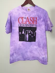Vtg The Clash "Hot Homemade Dishes" Purple Tie Dye T-Shirt Size Medium - Picture 1 of 4