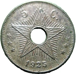 1925 BELGIUM CONGO 5 CENTIMES - # 37/6/24 - Bild 1 von 4