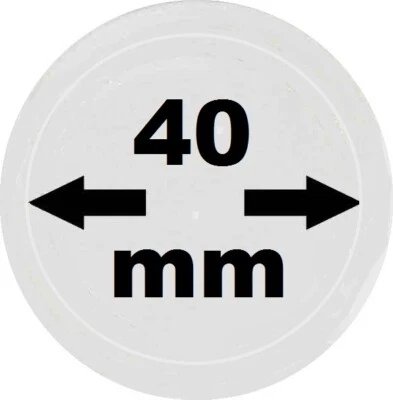 LOOKITUP 10-LOOK-Münzkapseln-40-mm-Innendurchmesser-Aussen.-46mm-Glasklar-mit-Rand