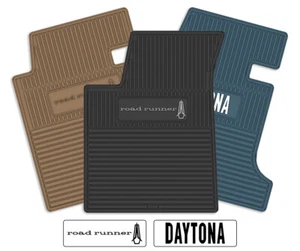 Rubber 4pc Floor Mats for 1968-1974 Plymouth Road Runner-Pick Year, Logo & Color - Picture 1 of 12