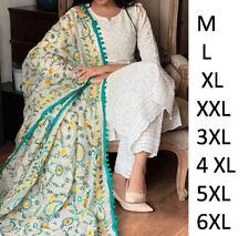 Indian chikankari kameez Pakistani salwar suit partywear plus size dress kurta
