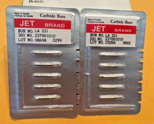KERR JET Dental Carbide Burs RA 331 331L Pear.  Made in Canada - Picture 1 of 5