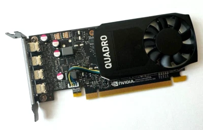 Tarjeta de gráficos de bajo perfil NVIDIA Quadro P1000 4 GB GDDR5 4 Mini DP Foto 1 de 2