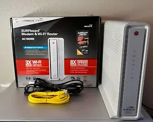 Motorola ARRIS 1800M DOCSIS 3.0 Modem & 802.11ac Dual-Band Wi-Fi Router Combo - Picture 1 of 4