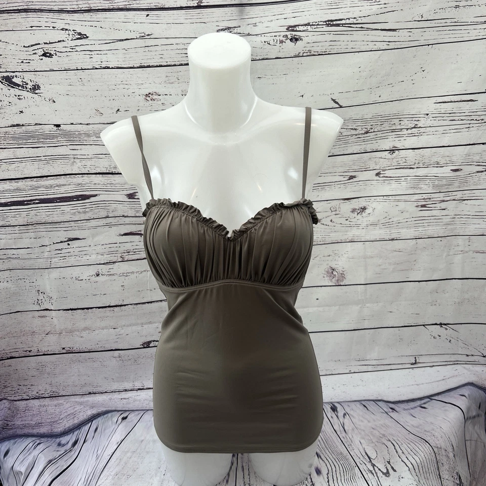 Tankini Moontide Moldeado Bandeau Volantes Nuevo con Etiquetas Moca Marrón Talla 12 Traje de Baño Bikini Foto 1 de 4