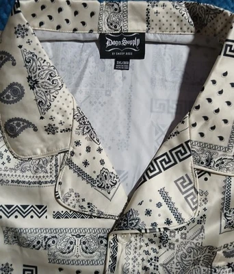 Mens Satin Sleepwear Loungewear SET Big and Tall Size 3XL Beige Paisley - Image 1 of 4