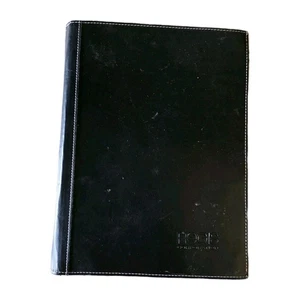 Cartera portafolio negra Leeds de cuero sintético carpeta cuaderno organizador múltiple - Imagen 1 de 14
